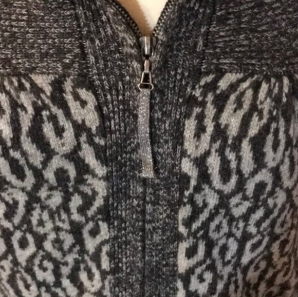 Rebecca Taylor Gray Hooded Zipper Cardigan Sweater - Picture 4 of 5